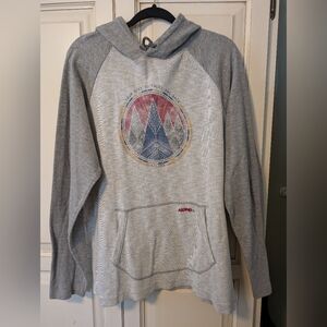 Ascend Men's Two-Tone Gray Pullover Hoodie with Mountain Logo Emblem